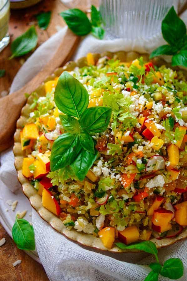 Rijstsalade met nectarine