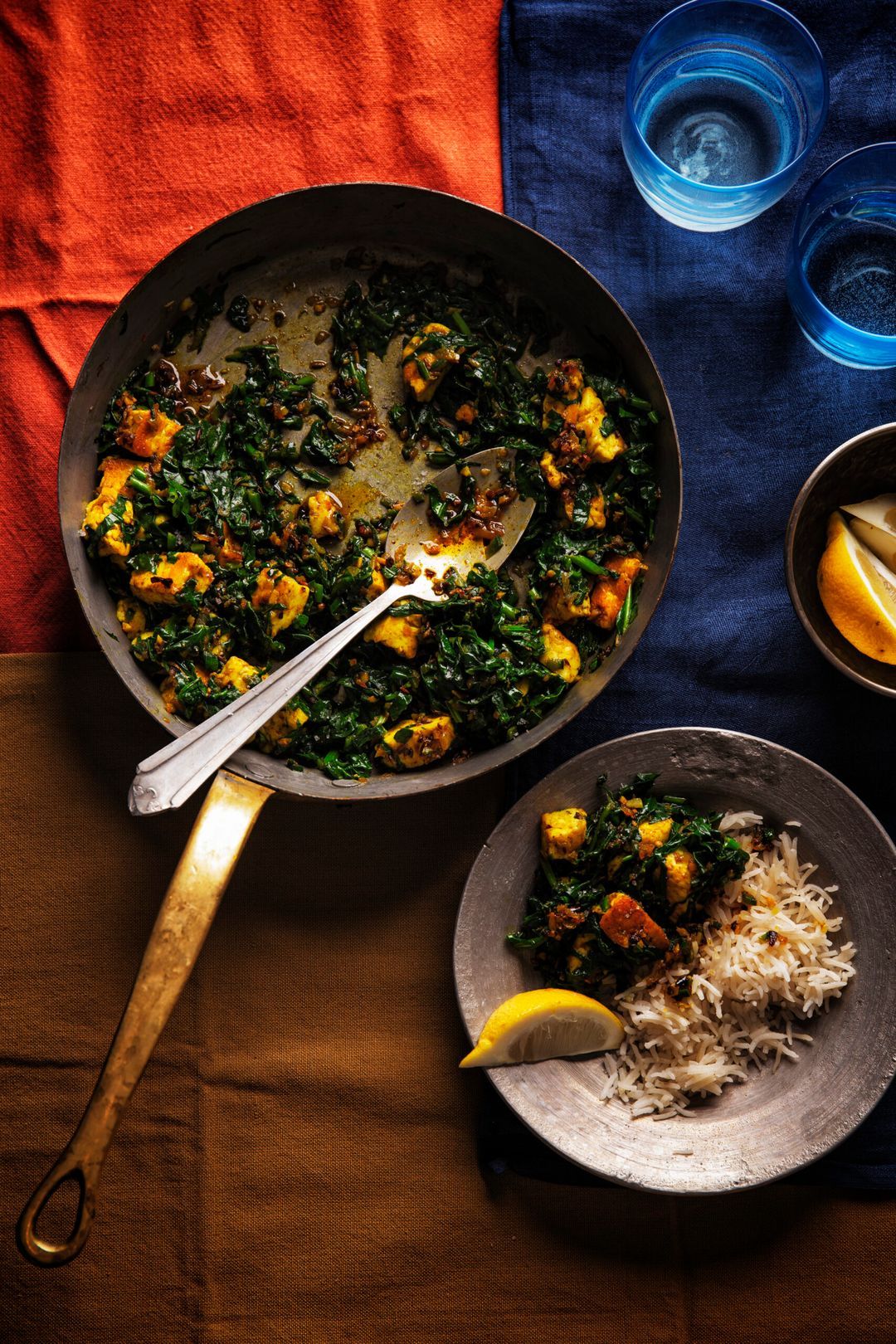Saag paneer: curry met paneer en spinazie