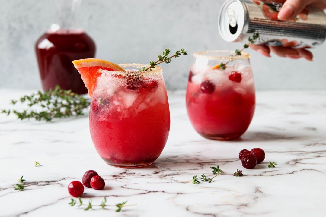 Cranberry grapefruit tijm mocktail