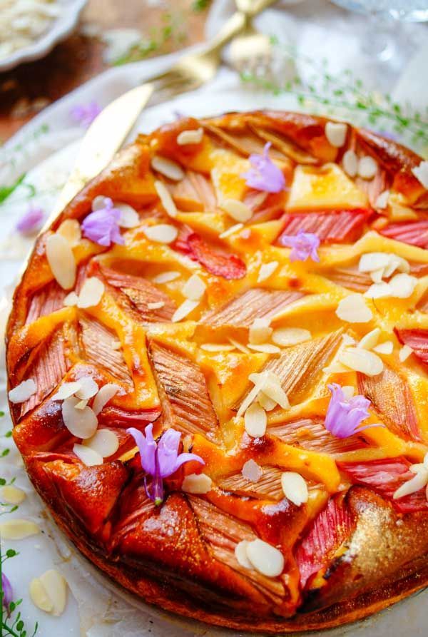 Mascarpone taart met rabarber