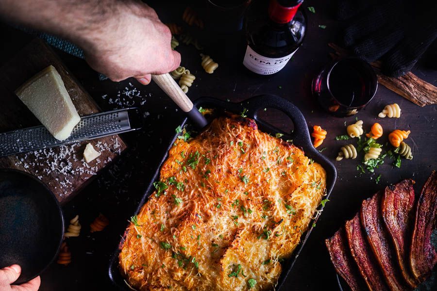 Pompoen Mac and Cheese van de BBQ