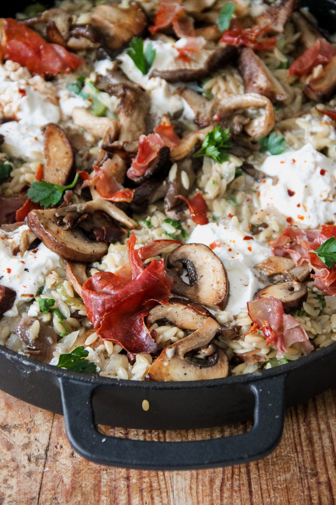Orzotto met champignons & burrata