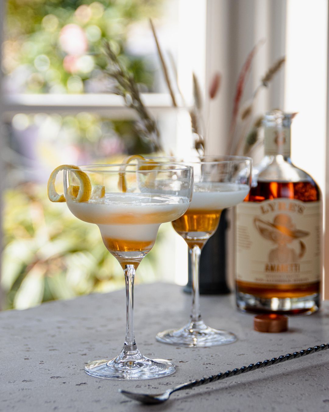 Alcoholvrije citroensorbet amaretti spoom