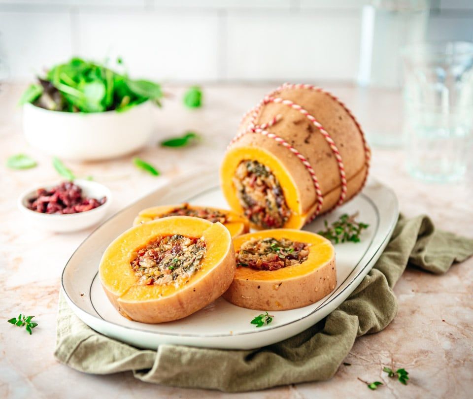 Gevulde pompoen (vegetarisch hoofdgerecht)
