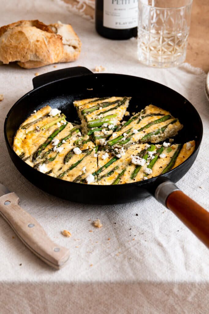 Frittata met feta en groene asperges