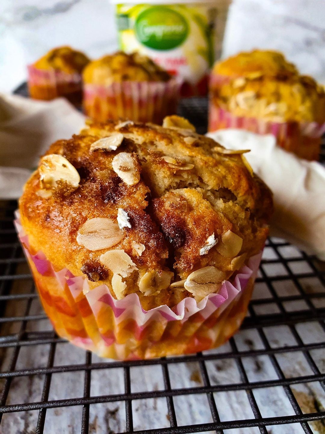 Muffins met peer en verse kaas