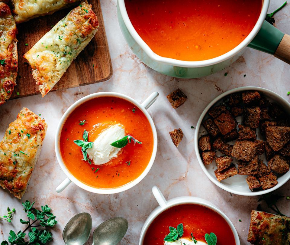 Italiaanse tomatensoep met mascarpone