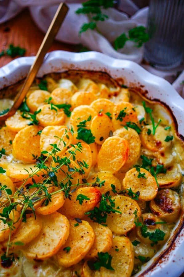 Ovenschotel met zalm en prei