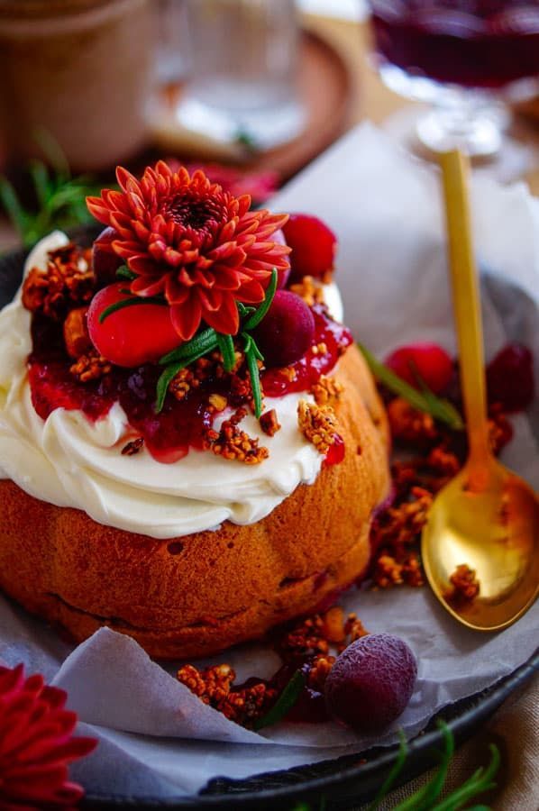 Ontbijtcake met veenbessen