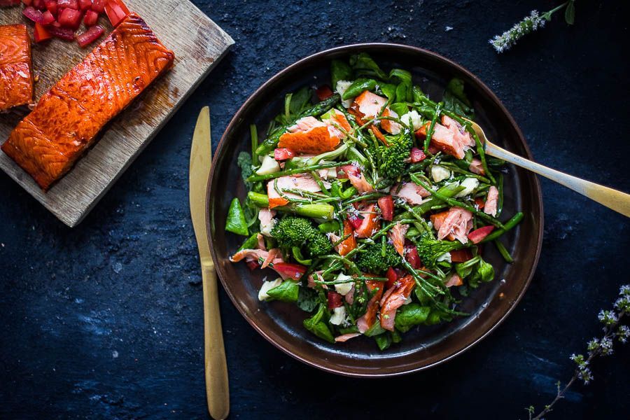 Salade met gerookte zalm