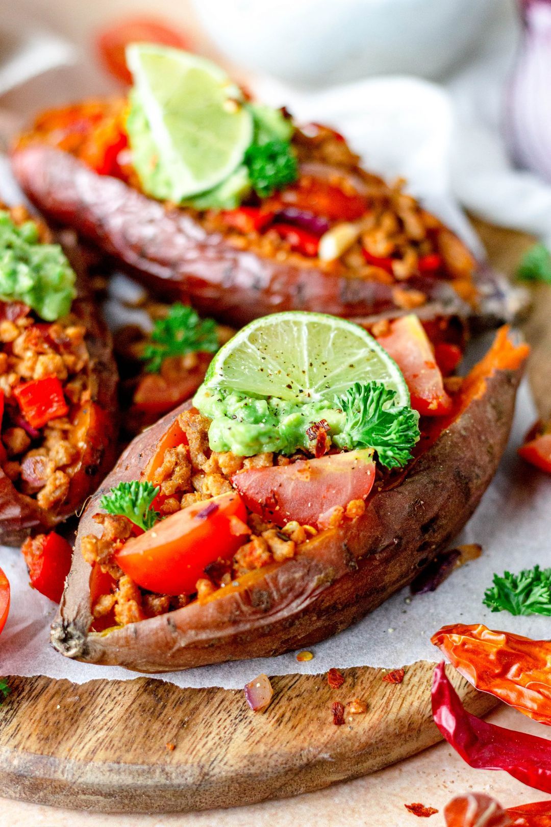 Mexicaanse gevulde zoete aardappel
