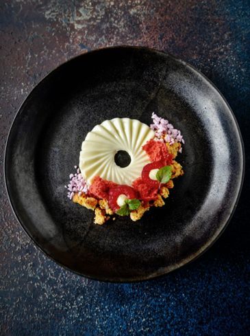 Kerstdessert met witte chocolade