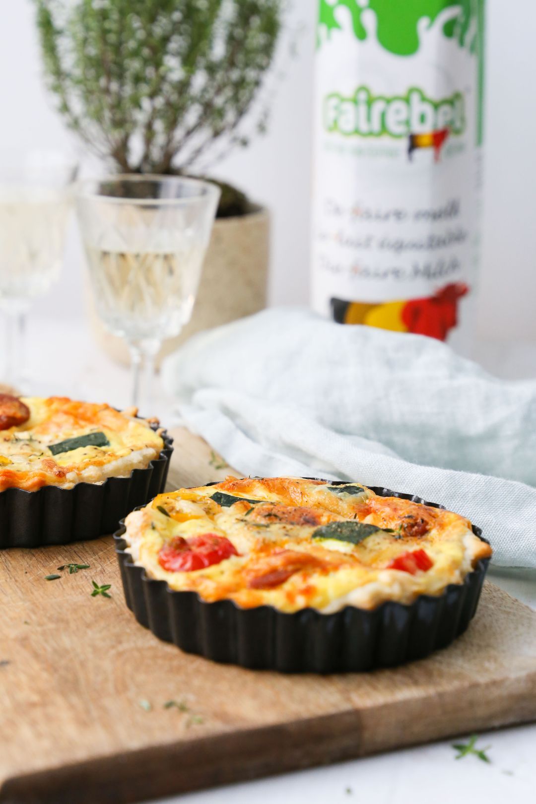 Quiche met courgette, tomaatjes en chorizo