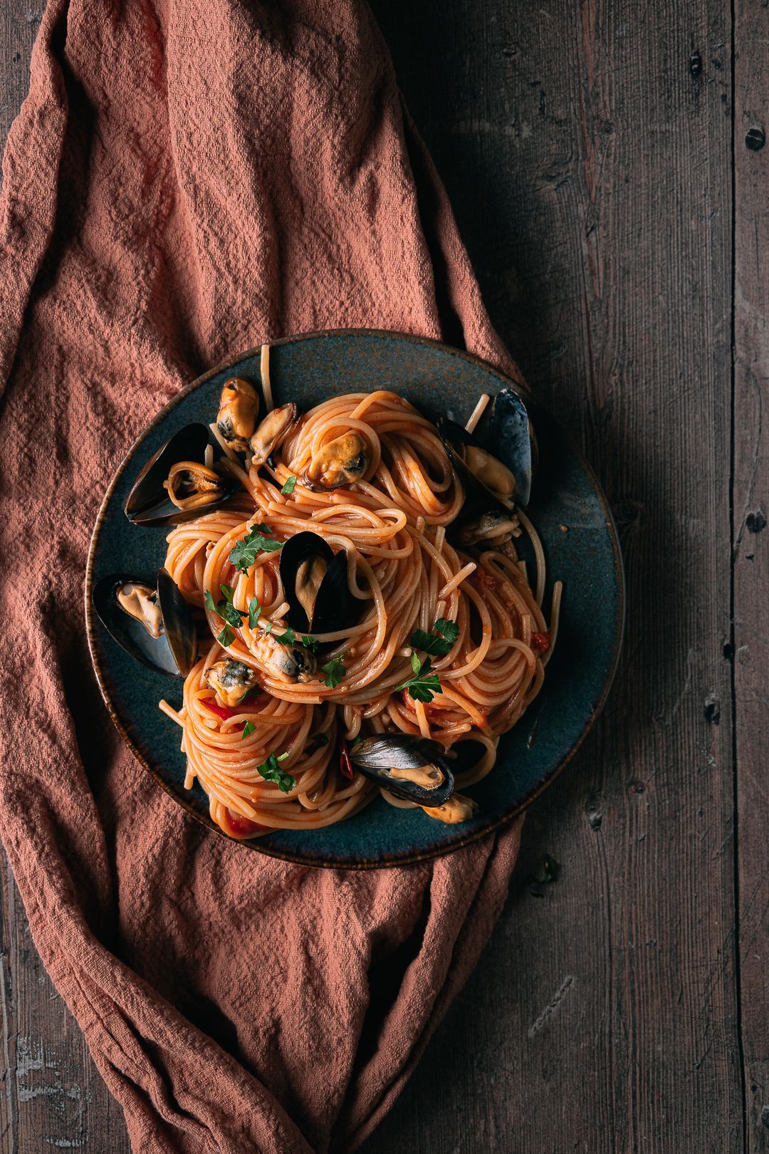 Spaghetti met mossels & tomatensaus 💚🤍❤️