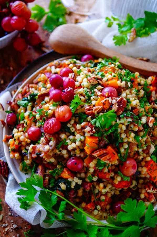 Couscous met pompoen en spekjes