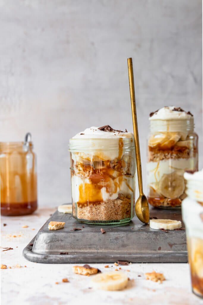 Snelle banoffee potjes