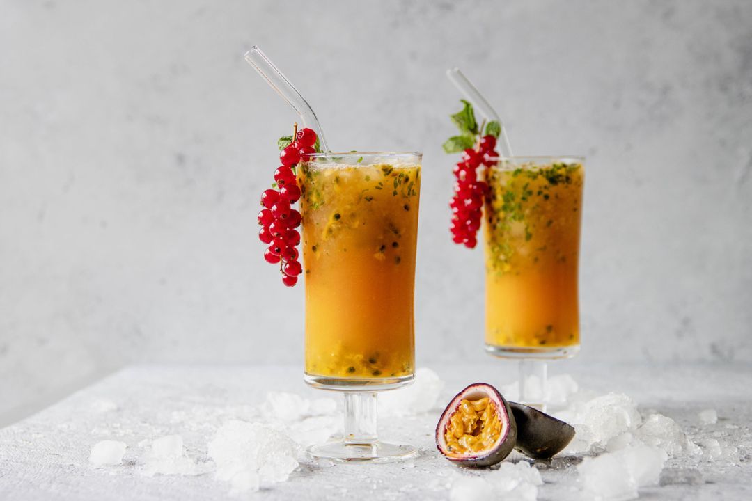 Passievrucht grapefruit munt mocktail