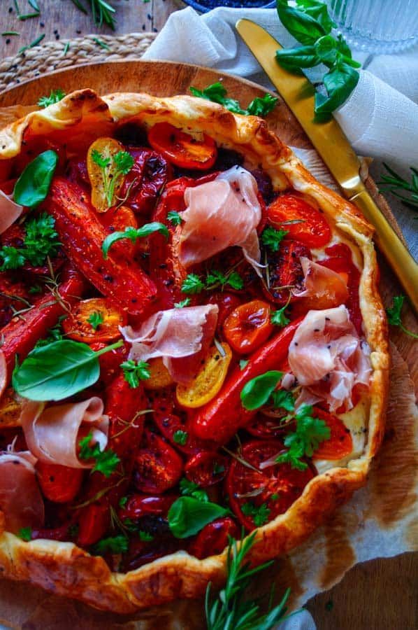 Tomatentaart met geitenkaas