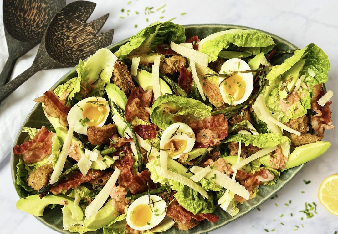 Caesar salade met kimchi dressing