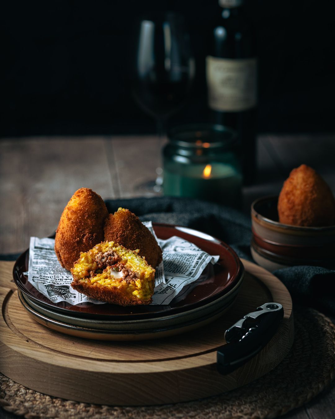 Arancini, Siciliaanse risottokroketjes gevuld met ragu