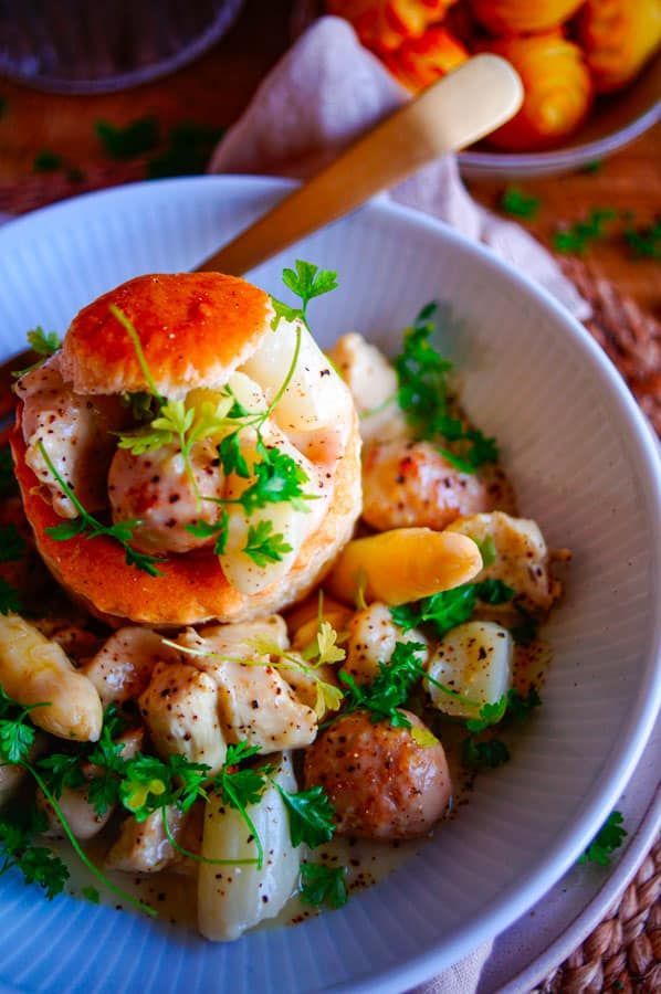 Snelle vol-au-vent met asperges