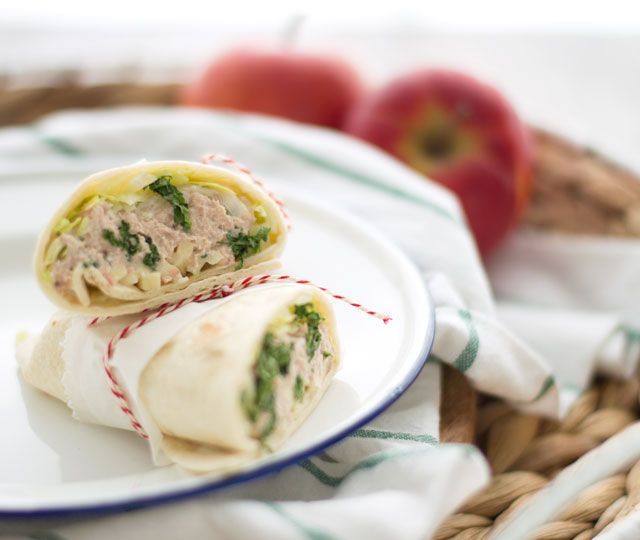 Wrap met tonijn en appel