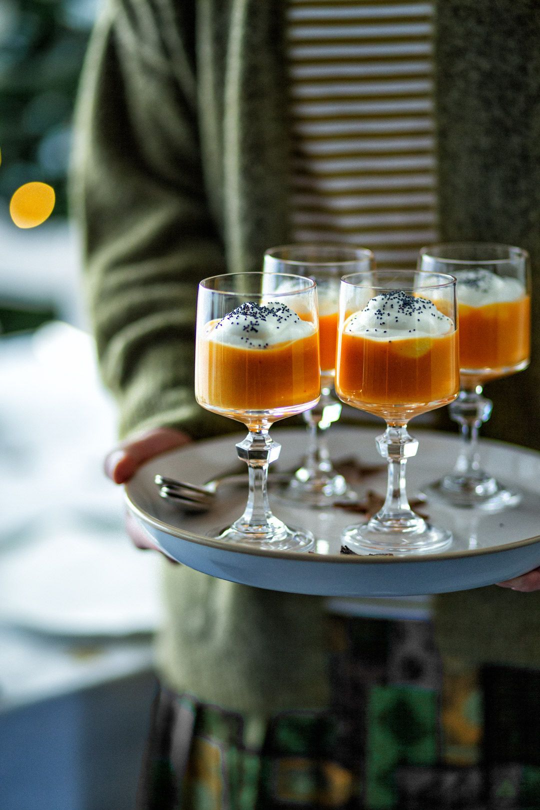 Pompoensoep met room en speculaaskruiden