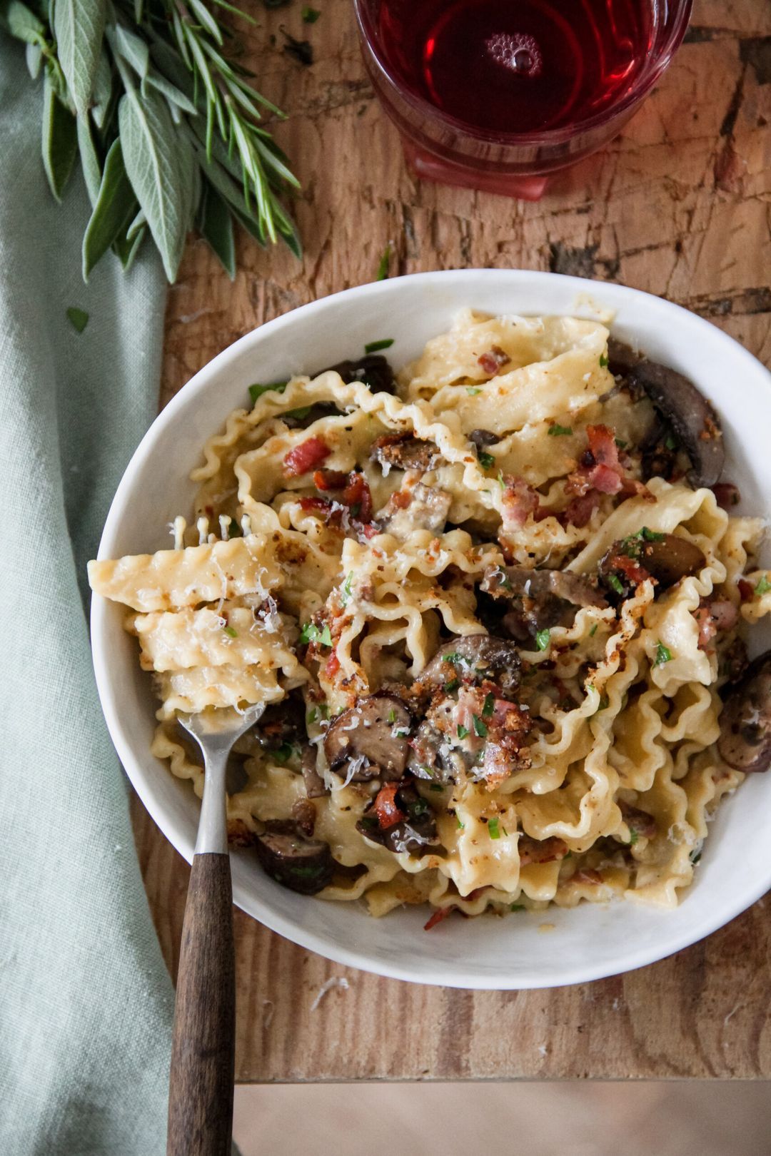 Paddenstoelen carbonara
