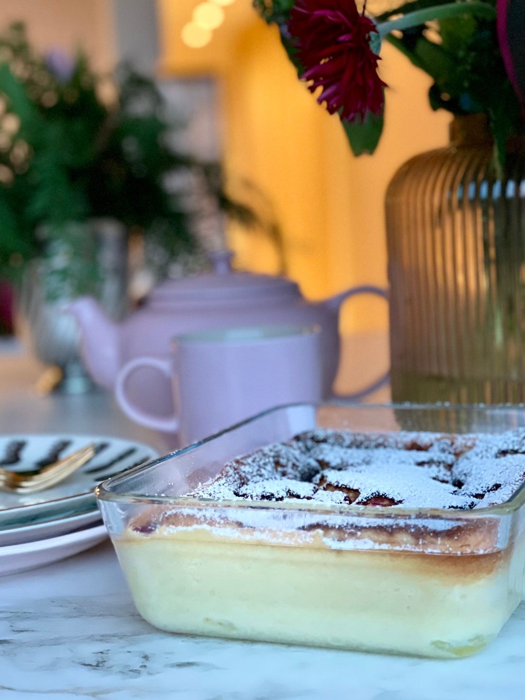 Snelle pudding met limoen en frambozen