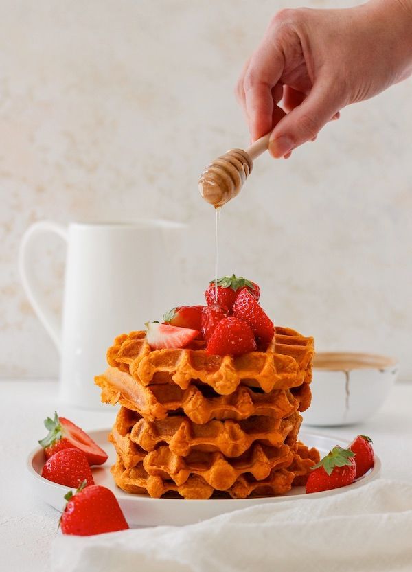 Zoete aardappel wafels