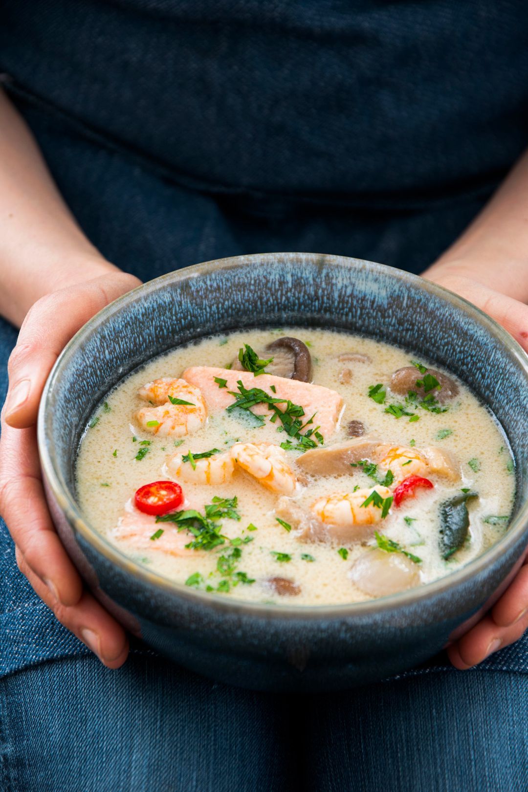 Tom Kha Kai zalm en garnalen