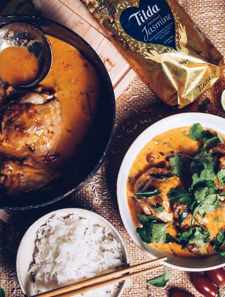 Rode curry met kip en Jasmin rijst