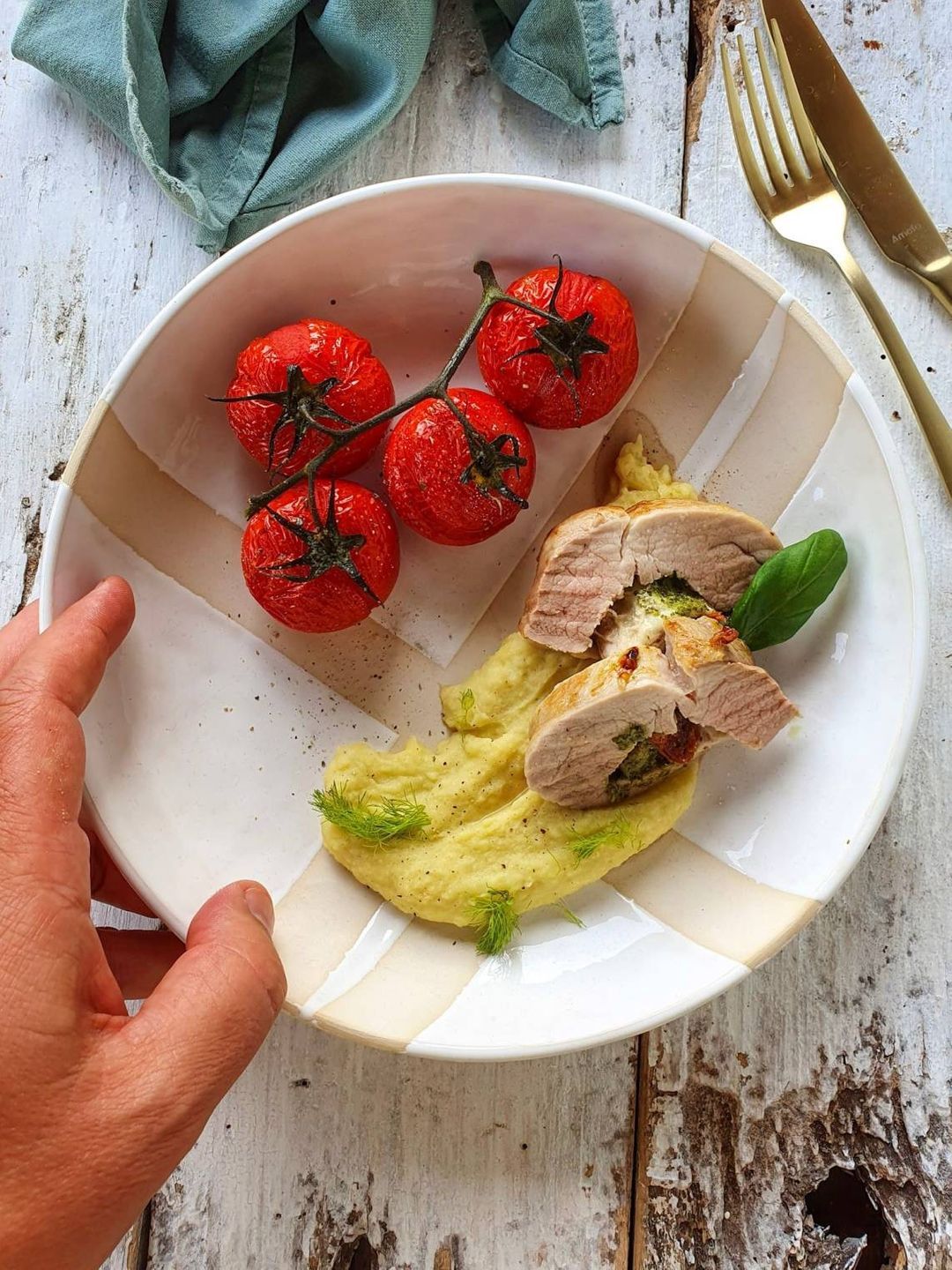Gevulde varkensfilet met venkelpuree