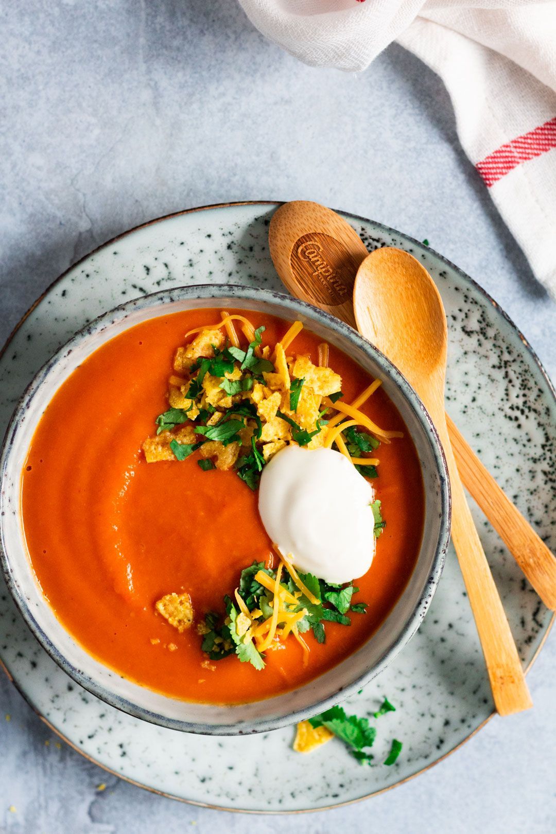 Mexicaanse soep met pompoen en paprika