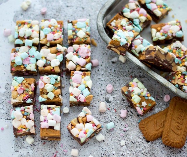 Rocky road fudge met pure chocolade