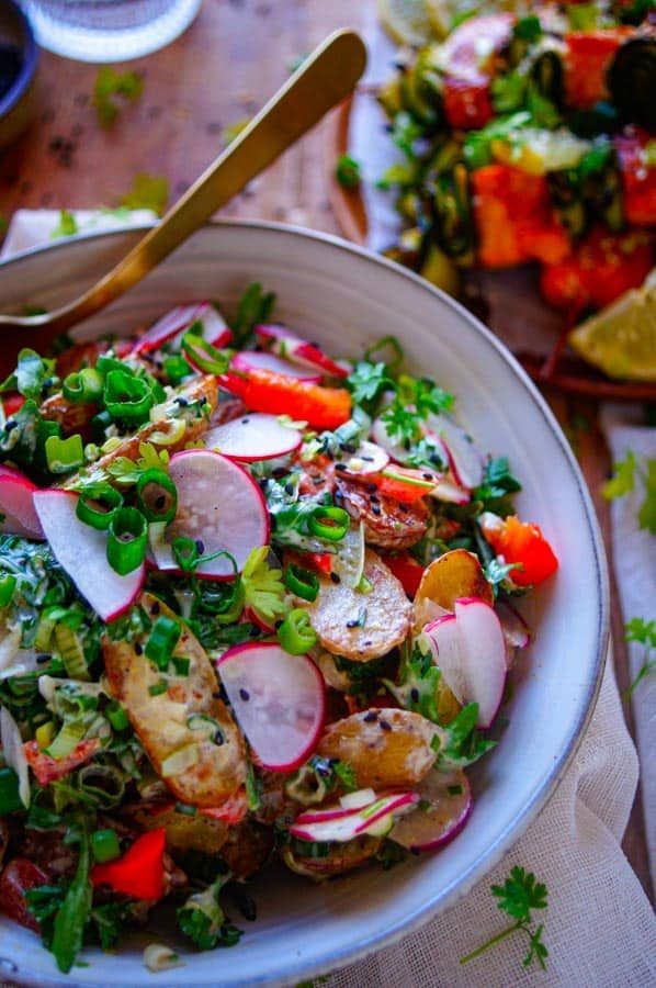 Geroosterde aardappelsalade