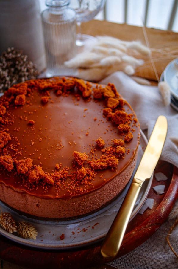 no bake Nutella cheesecake met speculaas