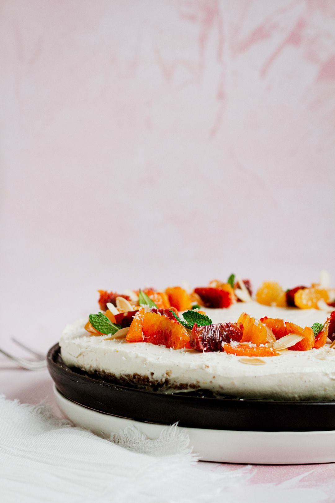 Kaastaart met witte chocolade en sinaasappel