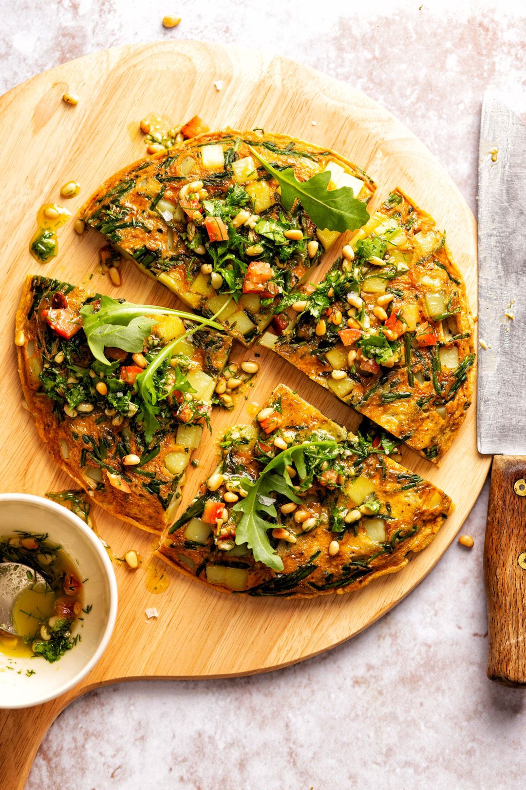 Aardappeltortilla met zeekraal