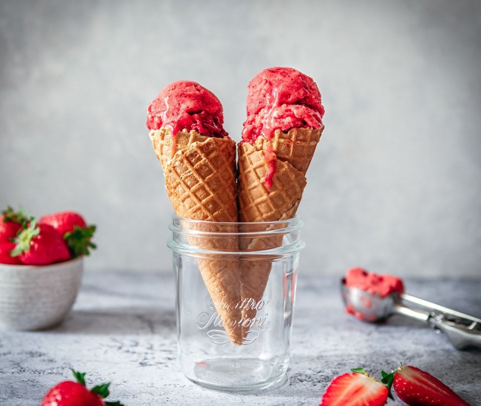 Aardbeiensorbet