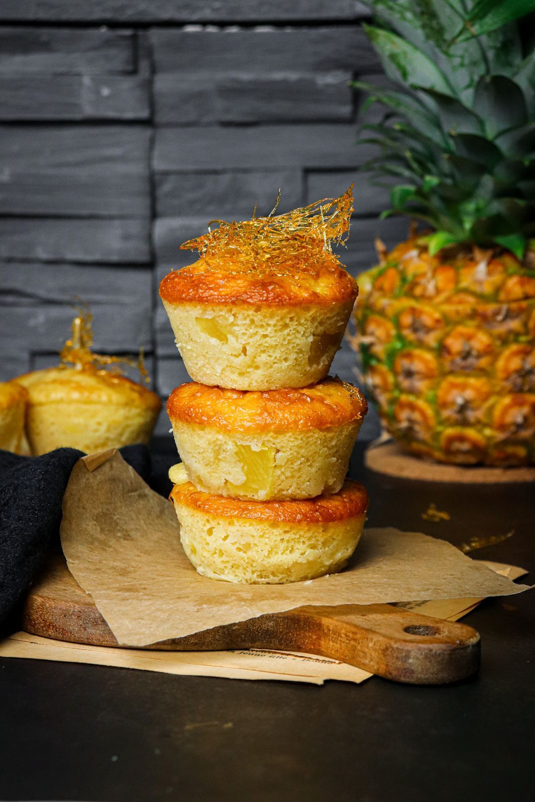 Muffins gezonde ananas en karamel