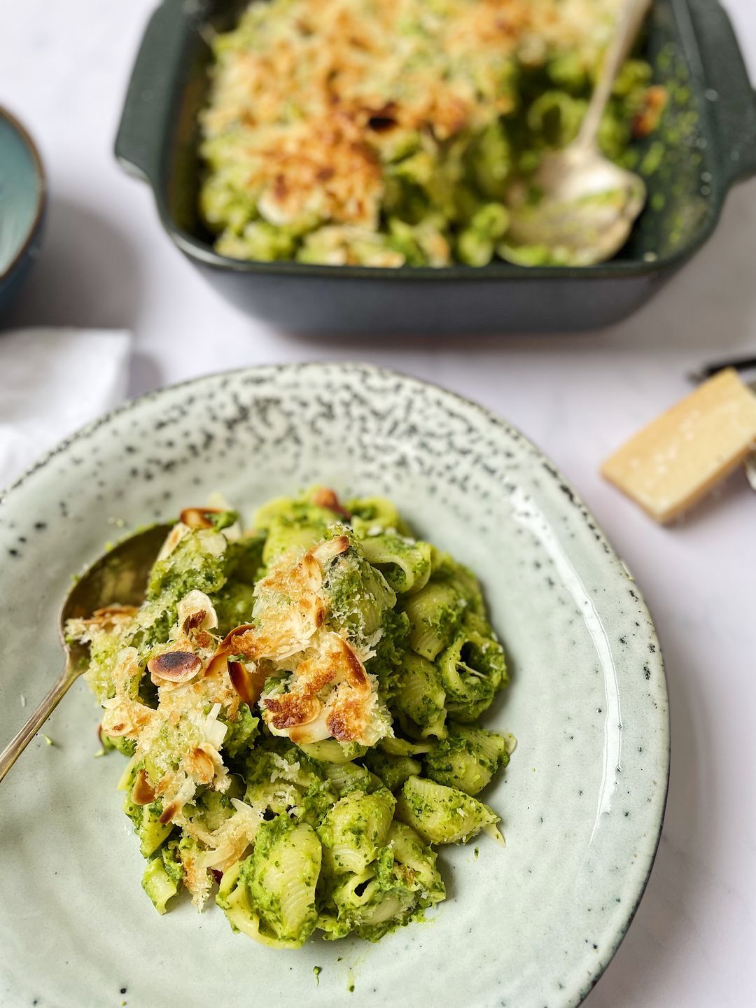 Super groene pasta gratin