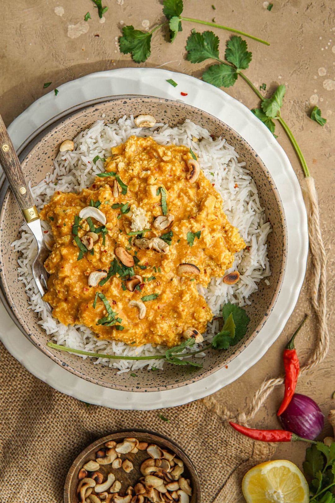 Tofu korma vegetarische Indiase curry