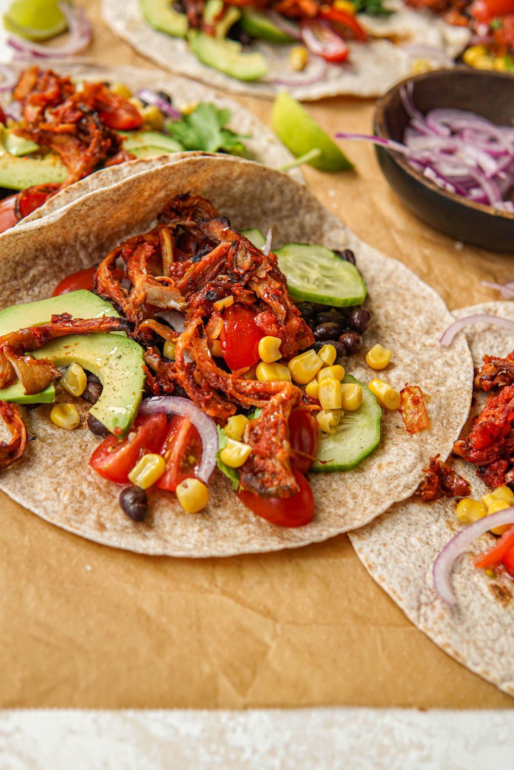 Tex Mex tortilla’s met pulled oesterzwammen