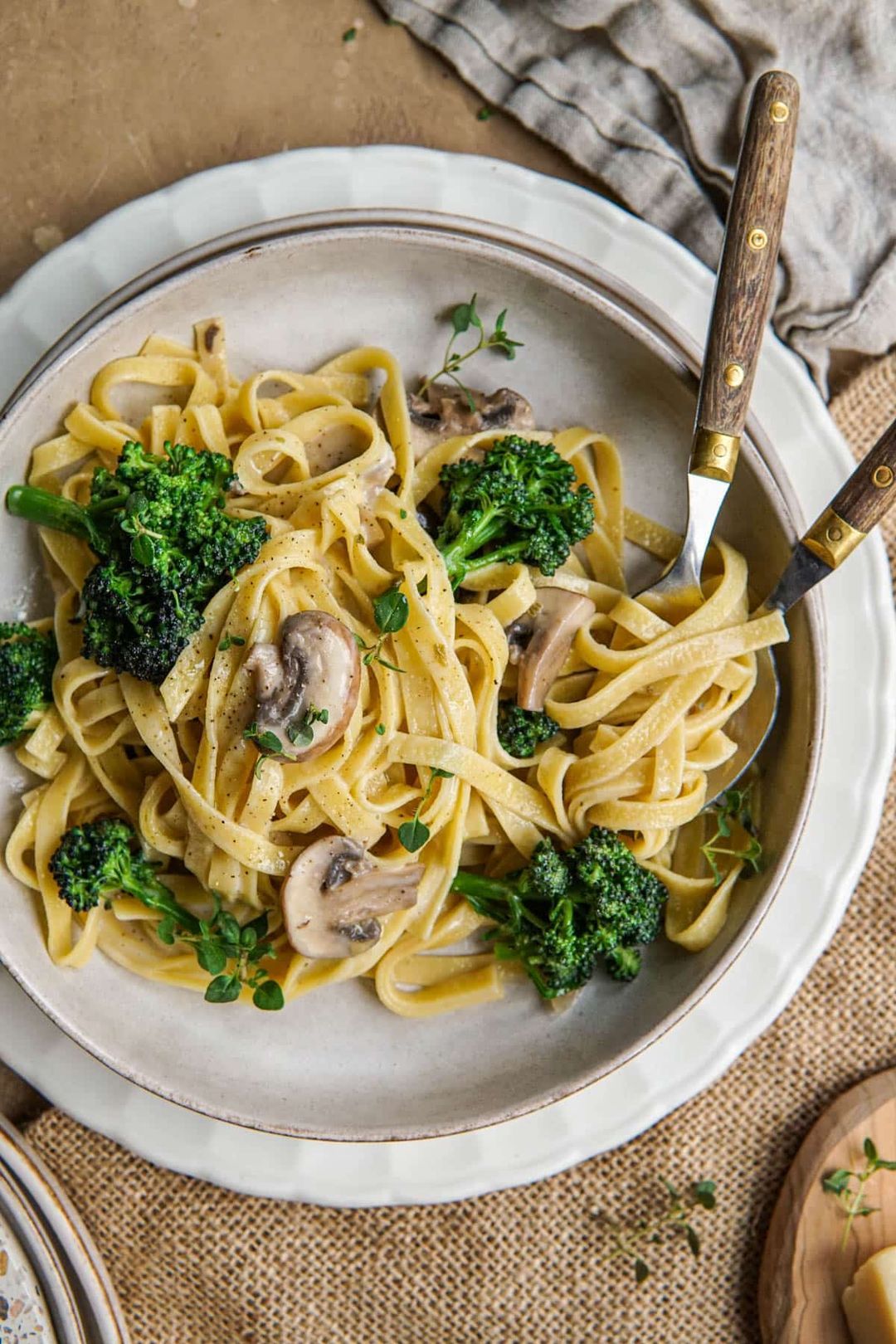 De lekkerste vegetarische tagliatelle met roomsaus