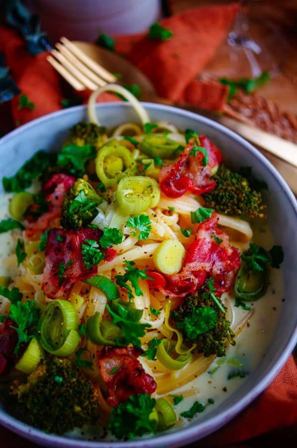 Pasta met camembertsaus