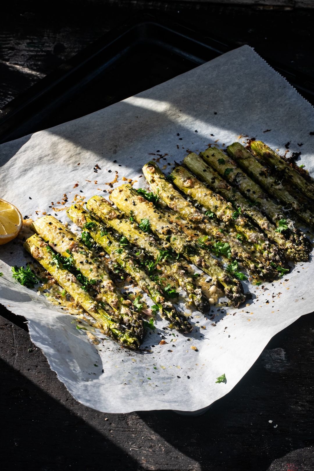 geroosterde asperges met Parmezaanse kaas