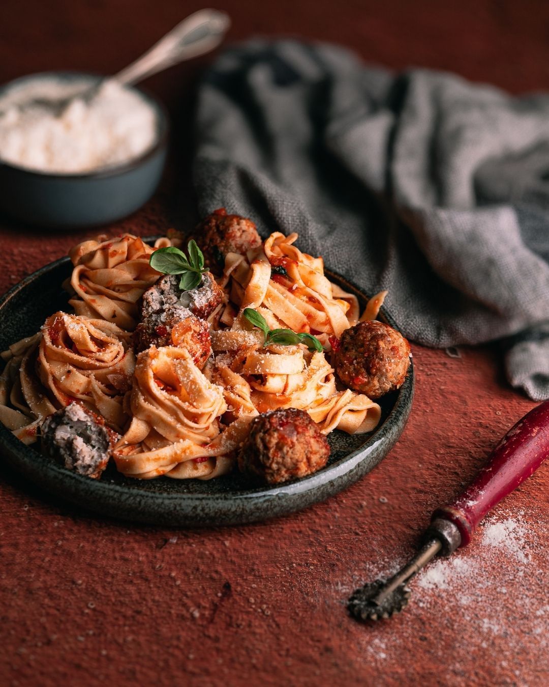 Oldschool classic: tagliatelle met gevulde meatballs 💚🤍❤️