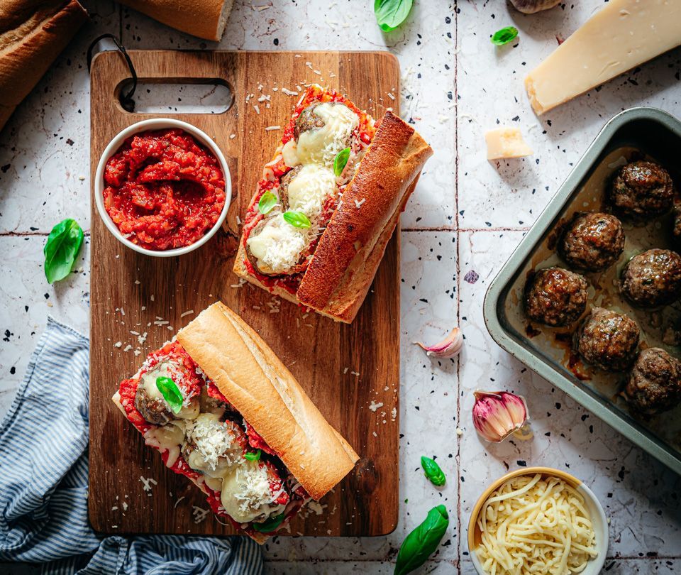 Italiaans broodje met gehaktballetjes