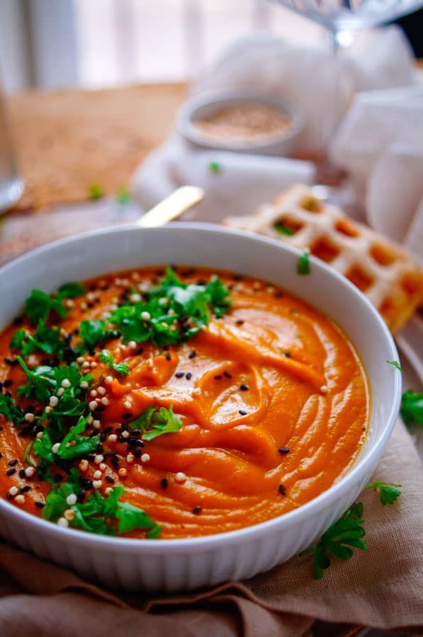 Wortelsoep met zoete aardappel